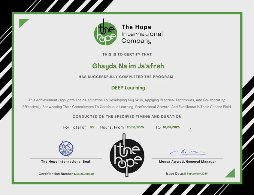 Deep Learning certificate preview
