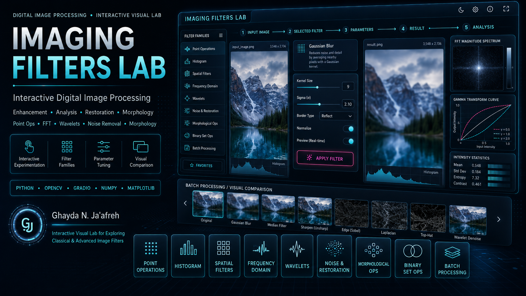 Imaging Filters Lab interactive digital image processing cover